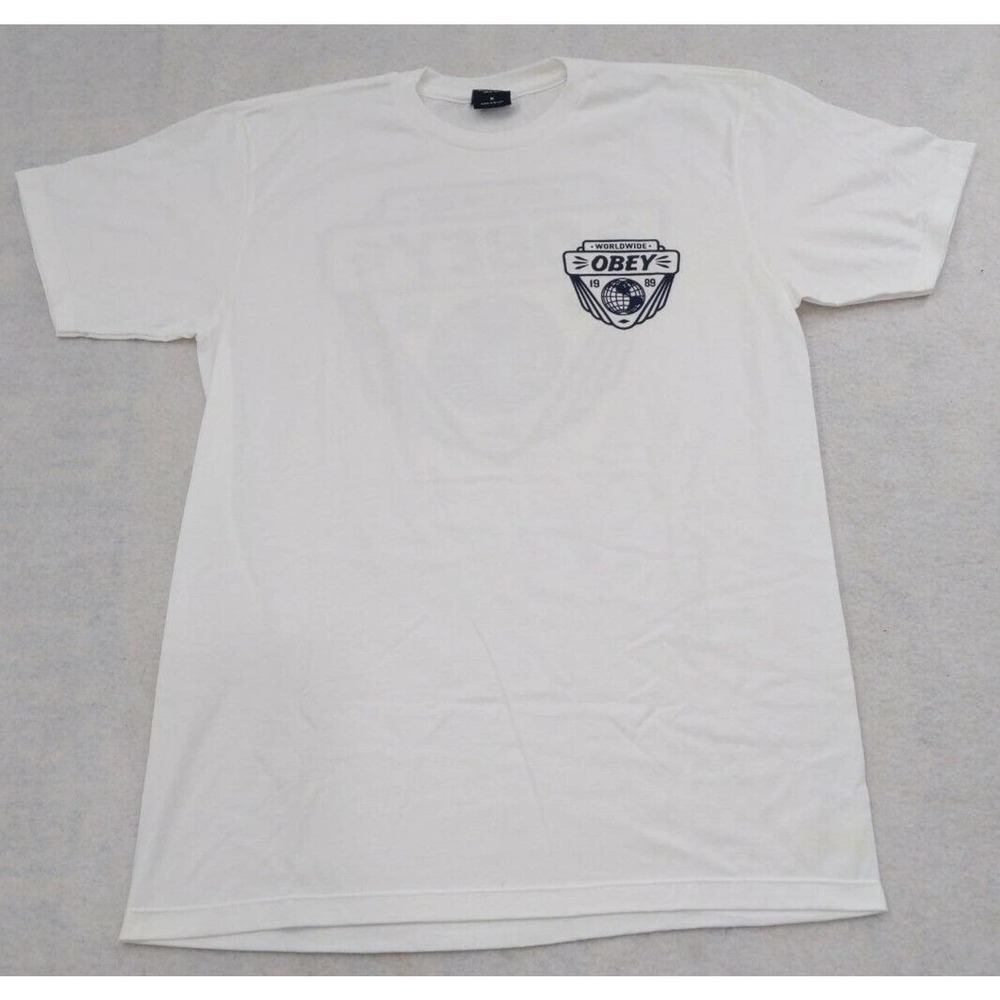 Obey Worldwide Graphic T-Shirt White Size Medium